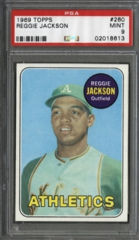 1969 Topps #260 Reggie Jackson Rookie Card - PSA MINT 9